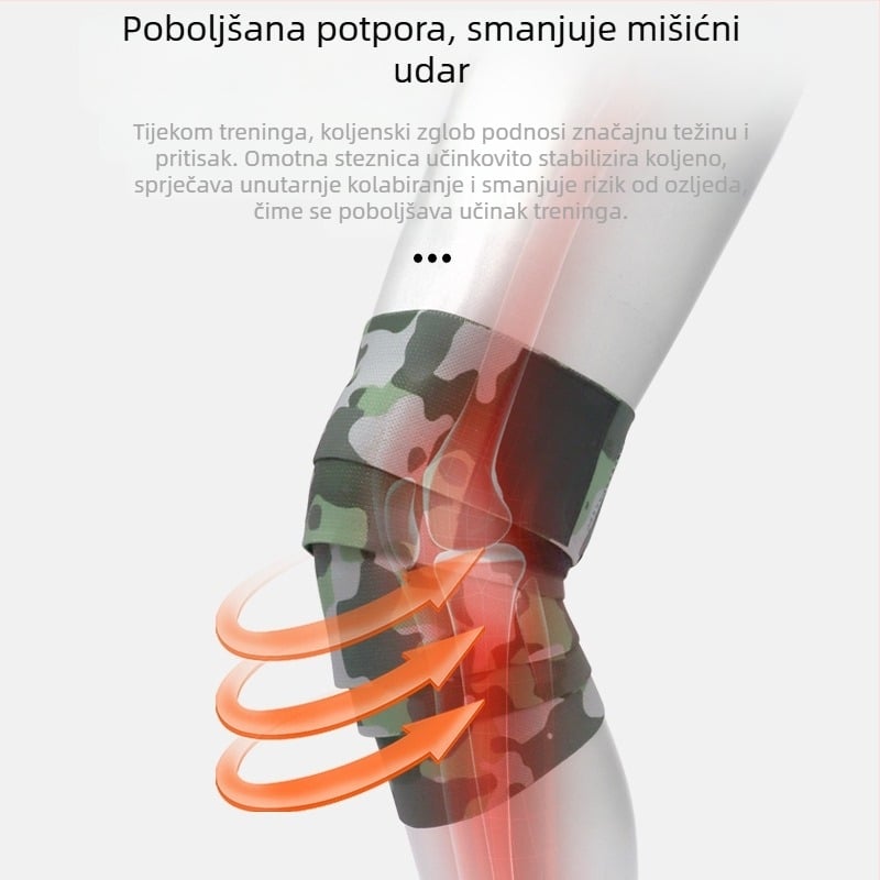 Powerlifting koljeni štitnici za muškarce i žene, s elastičnim trakama i kompresijskim omotom za čučnjeve i fitness