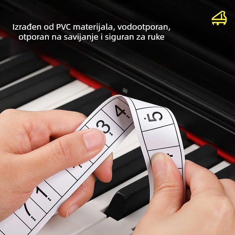 Piano transpozicijska linija za 88-tipkovni elektronički klavir – samoljepljiva naljepnica za tipkovnicu