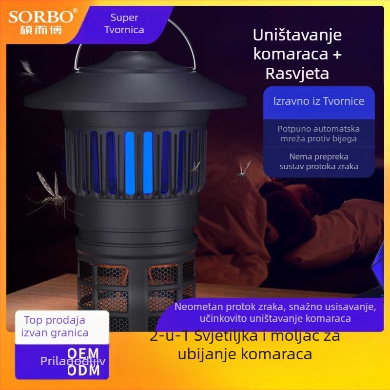 LED USB punjiva kamping lampa s ubijanjem komaraca – 2-u-1 vanjska svjetiljka, 5V, 0,06W, gumbni prekidač