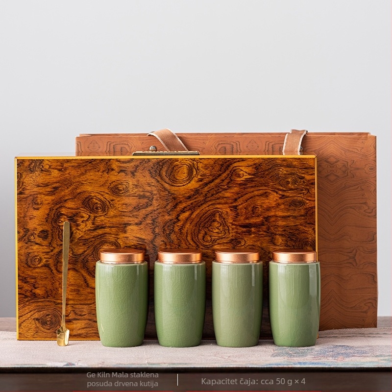 Keramička zatvorena čajna posuda Ge Kiln uzorak, Ice Crack glazura, moderni minimalistički stil, masa 2,5