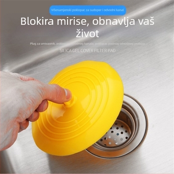 Kružni silikonasti poklop za podni odvod, protiv mirisa, za kupaonicu i kuhinju | moderan stil