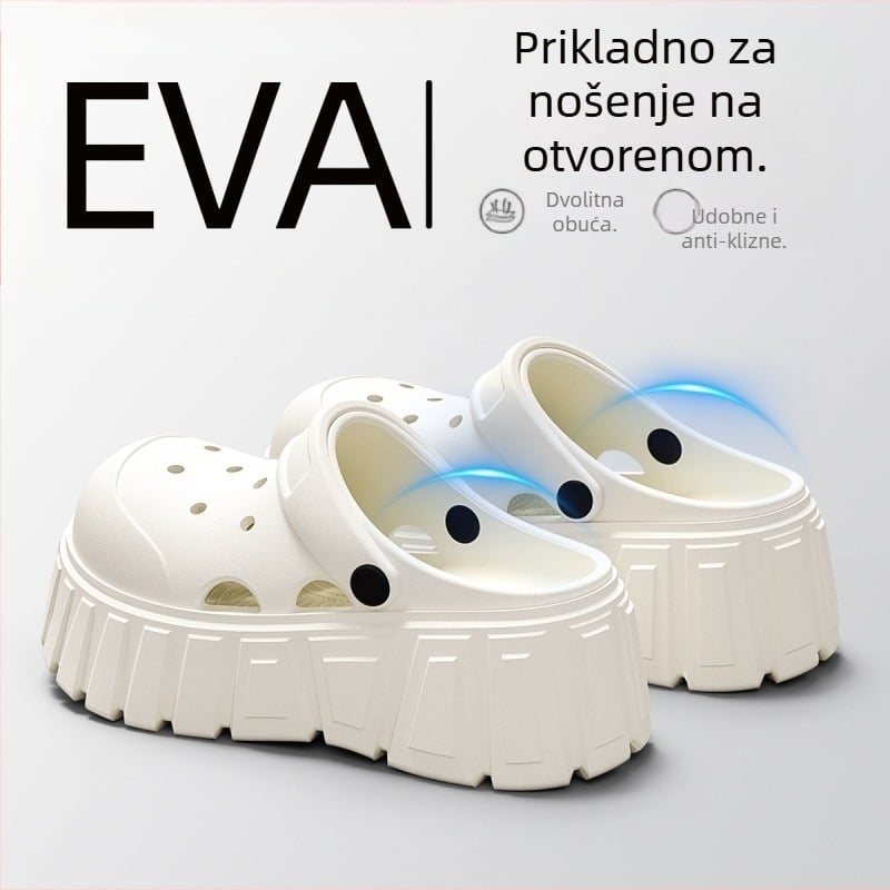 Crocs ženske sandale s debelim đonom, prozračan EVA gornji dio, EVA đon 3.5 cm i više, injekcijski oblikovane, Ljeto 2025