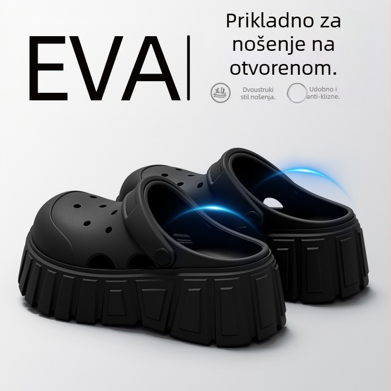 Crocs ženske sandale s debelim đonom, prozračan EVA gornji dio, EVA đon 3.5 cm i više, injekcijski oblikovane, Ljeto 2025