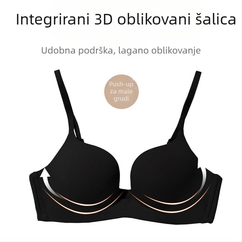 Ženski grudnjak bez žice, prozračan, 3/4 košarica, tanko oblikovan najlon s podstavom od poliestera, stražnje dvostruko kopčanje