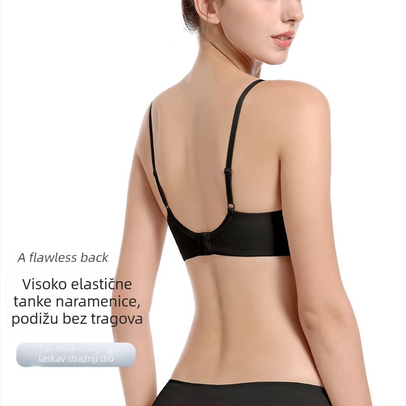 Ženski grudnjak bez žice, prozračan, 3/4 košarica, tanko oblikovan najlon s podstavom od poliestera, stražnje dvostruko kopčanje