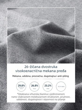 Slim-fit pletena vesta bez rukava s V-izrezom, fleece podstava, akril