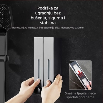 Zidni dozator sapuna i šampona, ABS, ručni pritisak, moderni minimalistički stil, kupaonica i kuhinja, brend British Hansha