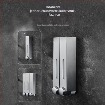 Zidni dozator sapuna i šampona, ABS, ručni pritisak, moderni minimalistički stil, kupaonica i kuhinja, brend British Hansha