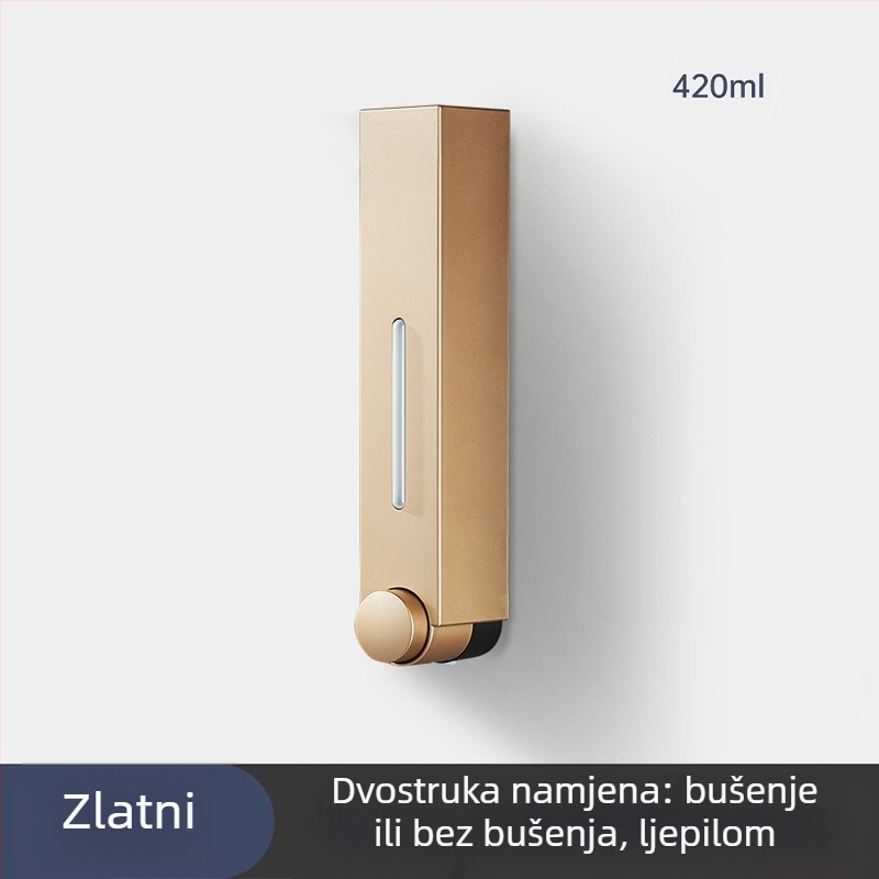 Zidni dozator sapuna i šampona, ABS, ručni pritisak, moderni minimalistički stil, kupaonica i kuhinja, brend British Hansha
