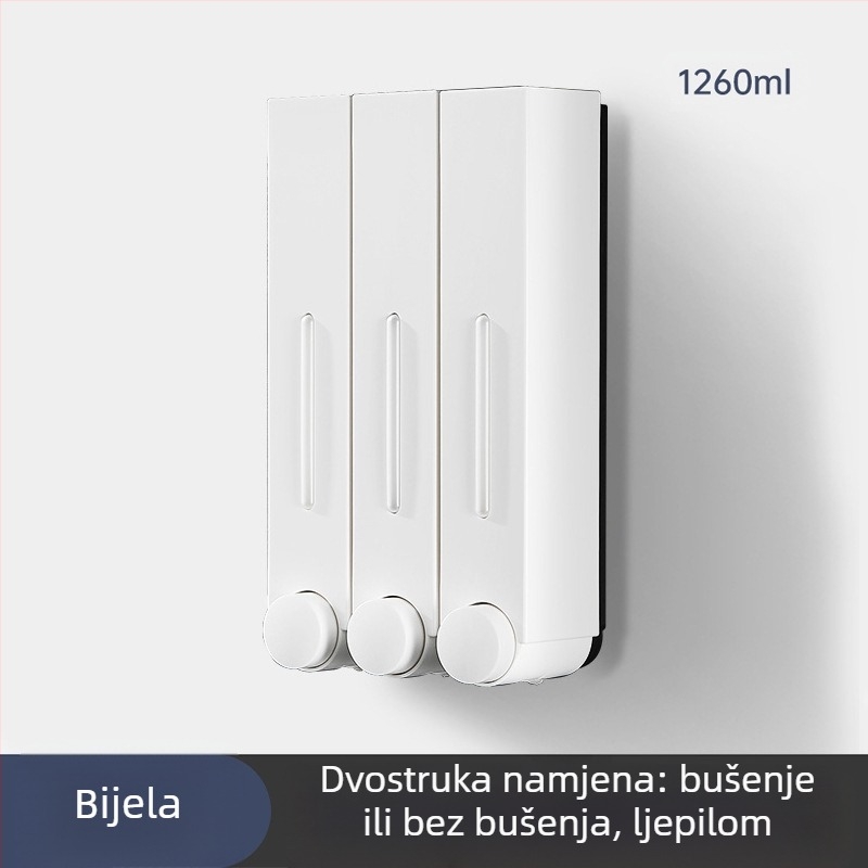 Zidni dozator sapuna i šampona, ABS, ručni pritisak, moderni minimalistički stil, kupaonica i kuhinja, brend British Hansha
