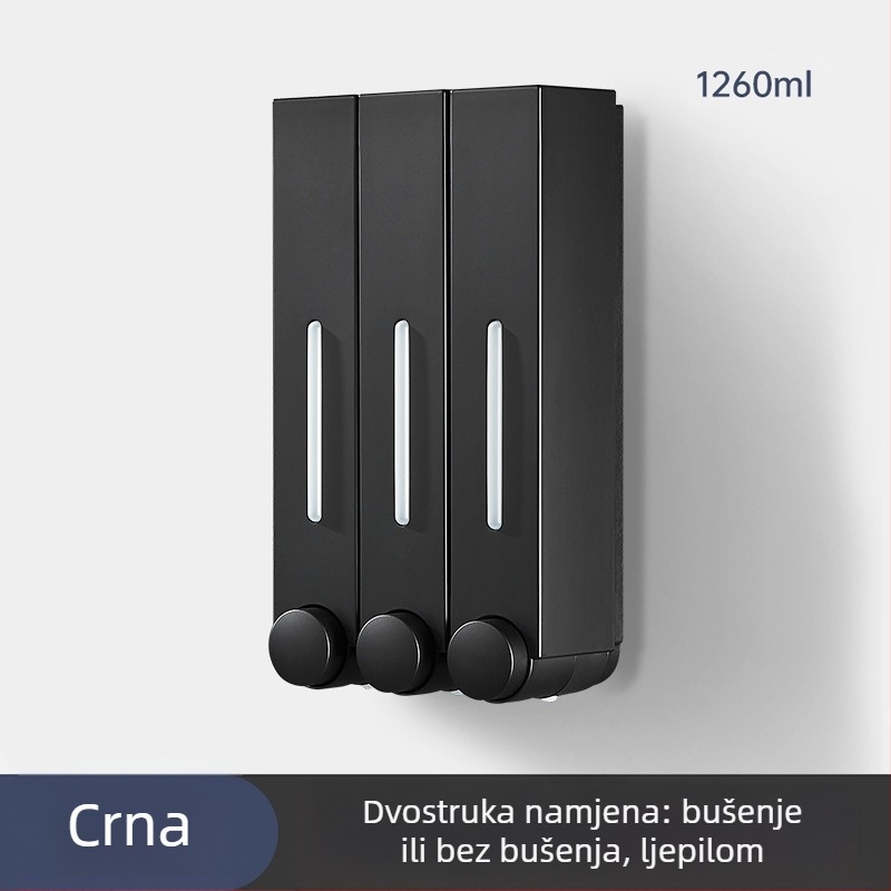 Zidni dozator sapuna i šampona, ABS, ručni pritisak, moderni minimalistički stil, kupaonica i kuhinja, brend British Hansha