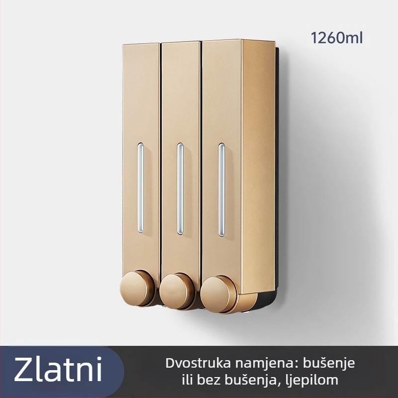 Zidni dozator sapuna i šampona, ABS, ručni pritisak, moderni minimalistički stil, kupaonica i kuhinja, brend British Hansha