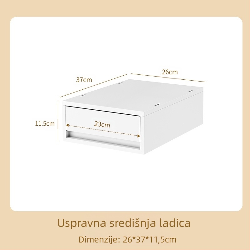 Kutija za stolno skladištenje, japanskog stila, pravokutnog kuta, s pretincima, za A4 dokumente, kapacitet 15L