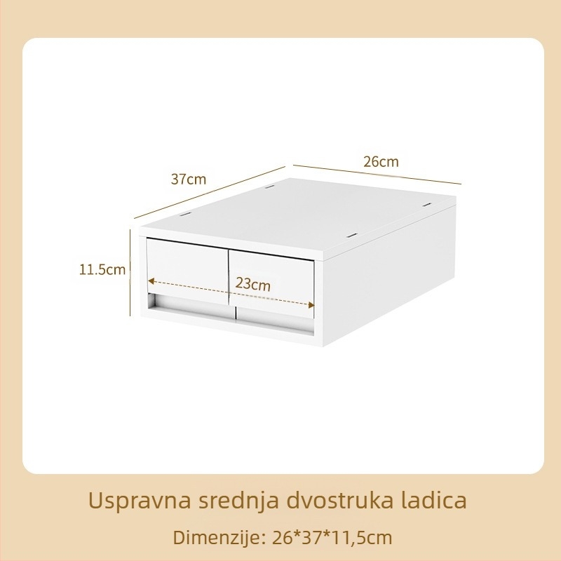 Kutija za stolno skladištenje, japanskog stila, pravokutnog kuta, s pretincima, za A4 dokumente, kapacitet 15L