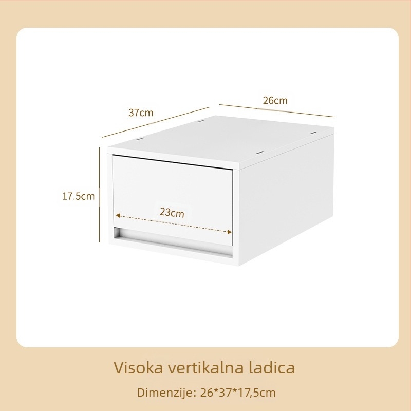 Kutija za stolno skladištenje, japanskog stila, pravokutnog kuta, s pretincima, za A4 dokumente, kapacitet 15L