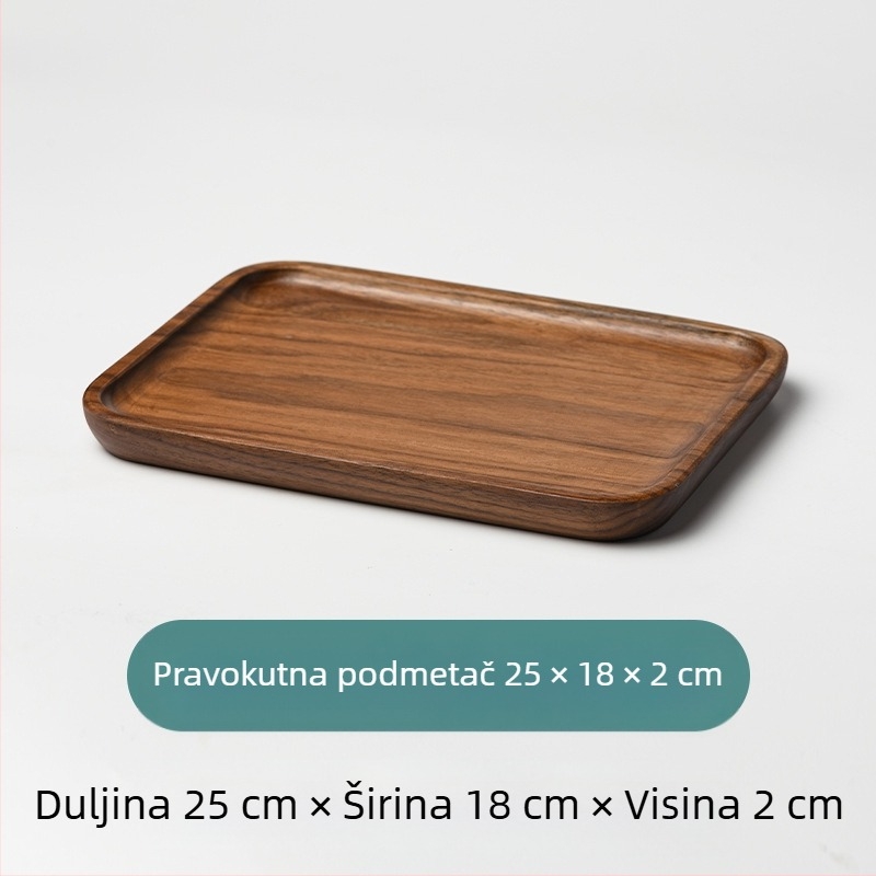 Okrugli drveni tanjur za sushi i voće, japanski stil, površina sprej bojom, tiskano logo