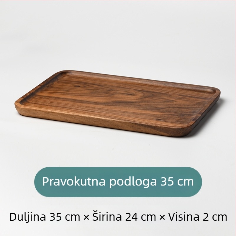 Okrugli drveni tanjur za sushi i voće, japanski stil, površina sprej bojom, tiskano logo