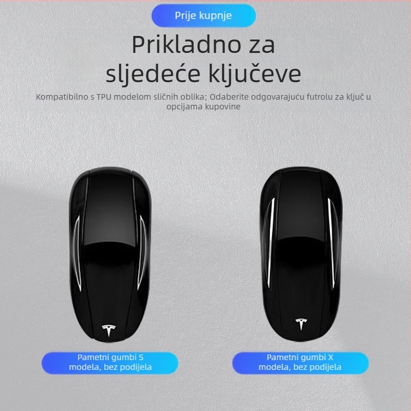 Kućište za ključ Tesla Model 3 — Nova verzija, zaštitno kućište za daljinski upravljač i karticu ključa, cinkova legura
