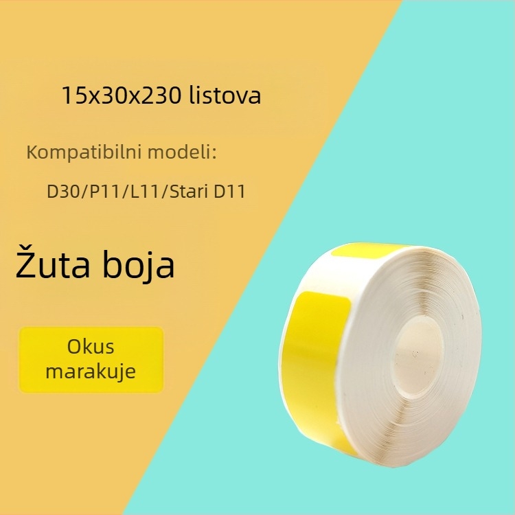 Papir za etikete za kodirajući stroj P11/P15 — termalni sintetički papir, 75G, vodotopivo ljepilo na bazi vode, vodootporan i otporan na kidanje, kompatibilan s P11/P15