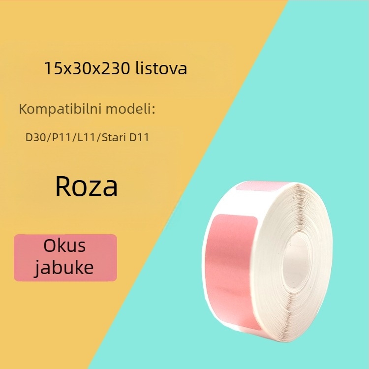 Papir za etikete za kodirajući stroj P11/P15 — termalni sintetički papir, 75G, vodotopivo ljepilo na bazi vode, vodootporan i otporan na kidanje, kompatibilan s P11/P15