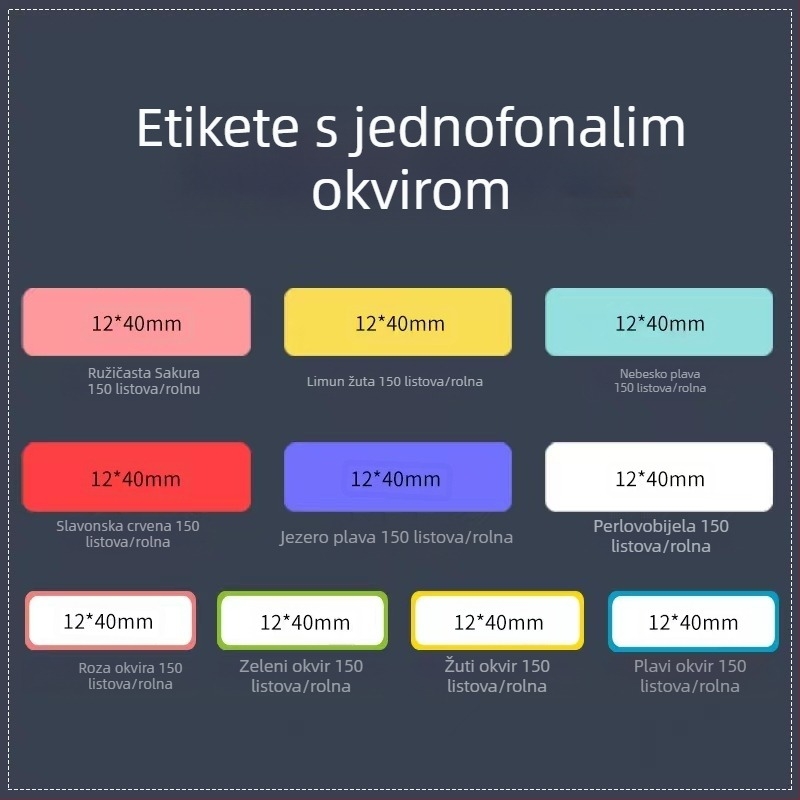 Papir za etikete za kodirajući stroj P11/P15 — termalni sintetički papir, 75G, vodotopivo ljepilo na bazi vode, vodootporan i otporan na kidanje, kompatibilan s P11/P15