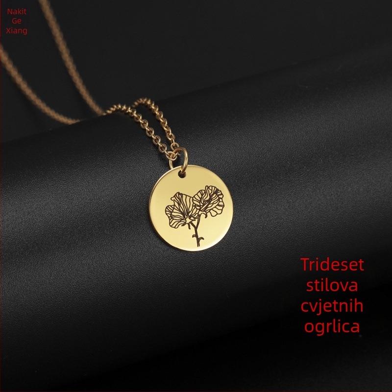 Ogrlica: Cartoon cvijeće dizajn; materijal: titan čelik; privjesak: titan čelik; lanac: križni lanac; unisex.
