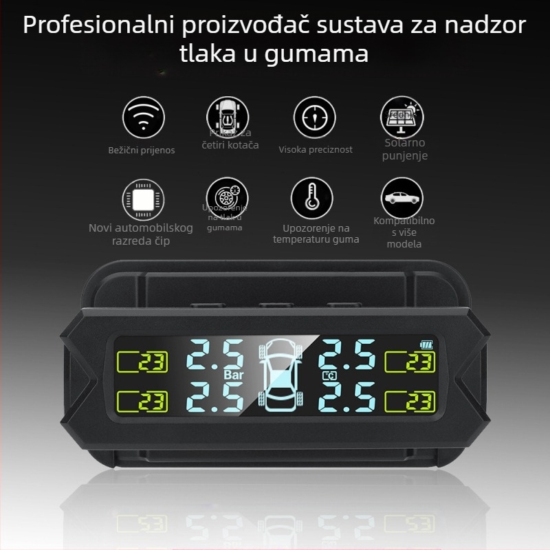 Che Shitong TPMS senzor za nadzor tlaka u gumama TY21-22 — raspon 0-8 Bar, digitalni zaslon, elektronički mjerač, mini oblik