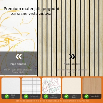 Samolepljiva PVC zidna obloga s drvenim uzorkom i mrežastim uzorkom, vodootporna i otporna na vlagu, za pozadinu zida dnevnog boravka uz TV