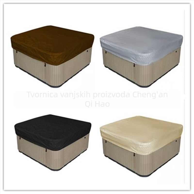 Vanjski pokrov za kadu, 210D srebrno premazana vodootporna Oxford tkanina, kvadratni oblik, rastavljiv, s vodootvornom vrećom za pohranu sa zatvaračem