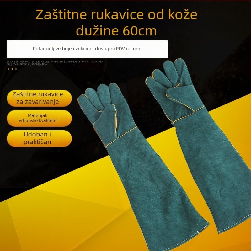 Quansheng rukavice za zavarivanje od kravljeg kože – zaštitne rukavice za zavarivanje