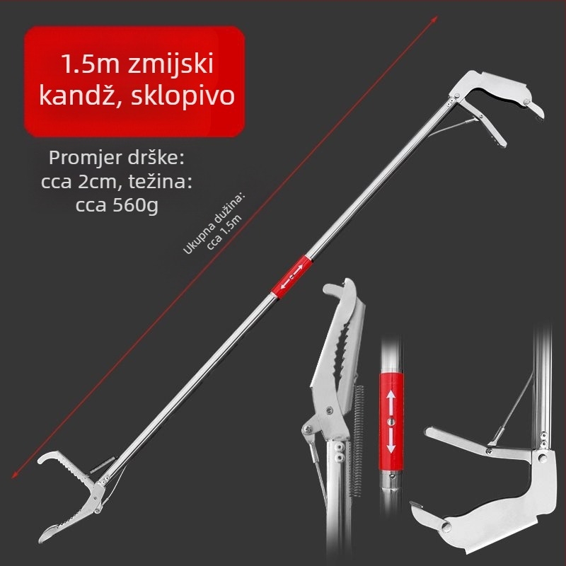 Plastični teleskopijski klip s dugom drškom za čišćenje toaleta