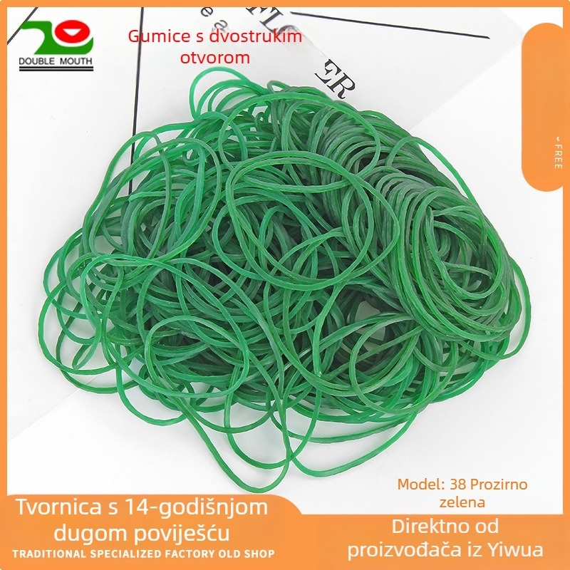 38 prozirno zelene gumice