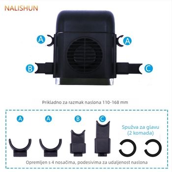 There Shun automobilni ventilator za stražnje sjedalo s USB priključkom, 5W, model 294