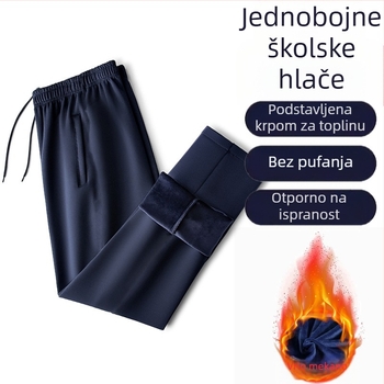 Unisex hlače za školsku uniformu, udoban slobodan kroj, pamuk materijal, zimska toplina, za učenike srednje škole