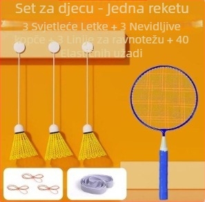 Trener za badminton, okvir od željezne legure, težina 95–100 g, drška G2, tip reketa: izravan udarac