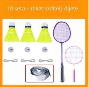 Trener za badminton, okvir od željezne legure, težina 95–100 g, drška G2, tip reketa: izravan udarac