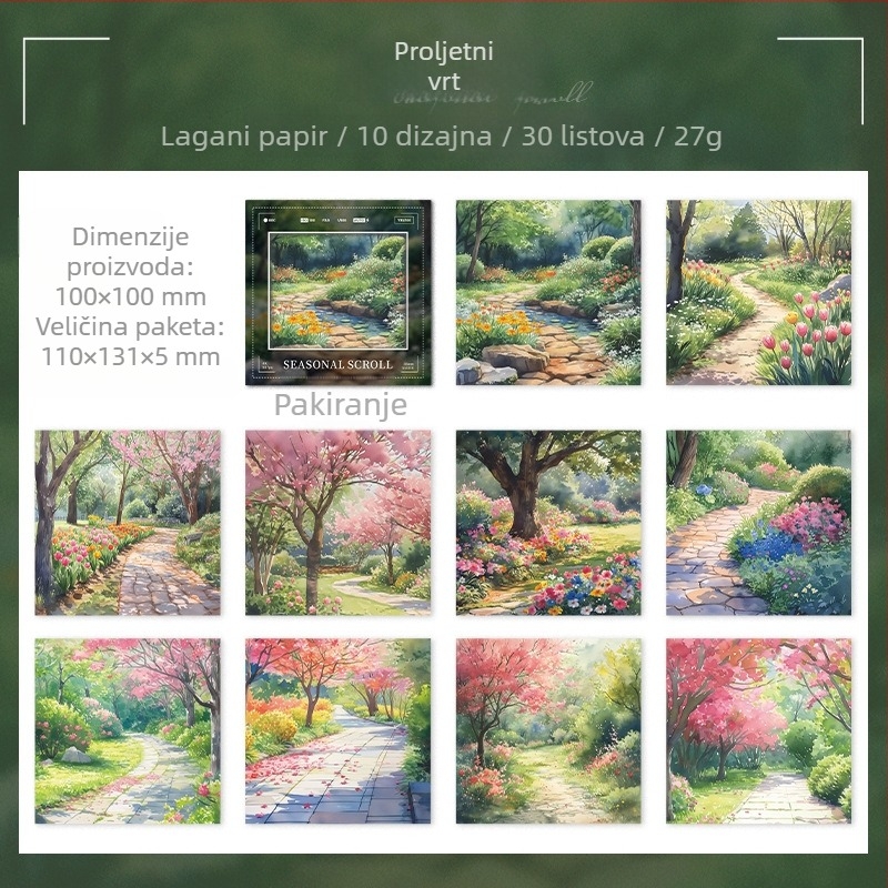 Pozadina papir dnevnika — A Beautiful Day, Seasonal Picture Scroll serija s pejzažnim motivom, lagani papir, proces tiska, bez logotipa, bez prilagođavanja
