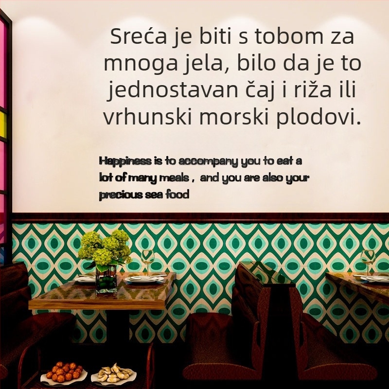 3D akrilna zidna naljepnica – geometrijska apstrakcija, mural za restoran, vodootporna, jednostavan i moderan stil