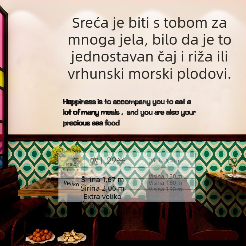 3D akrilna zidna naljepnica – geometrijska apstrakcija, mural za restoran, vodootporna, jednostavan i moderan stil