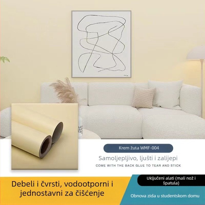 Samoljepljiva vodootporna i otporna na vlagu debela tapeta za spavaću sobu i dnevni boravak.