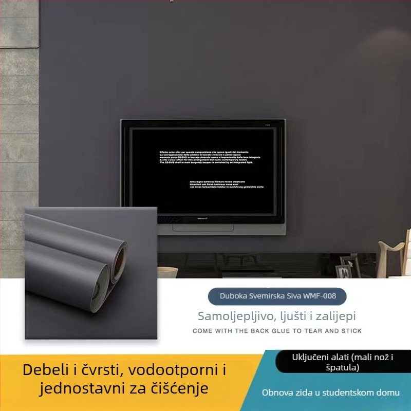 Samoljepljiva vodootporna i otporna na vlagu debela tapeta za spavaću sobu i dnevni boravak.