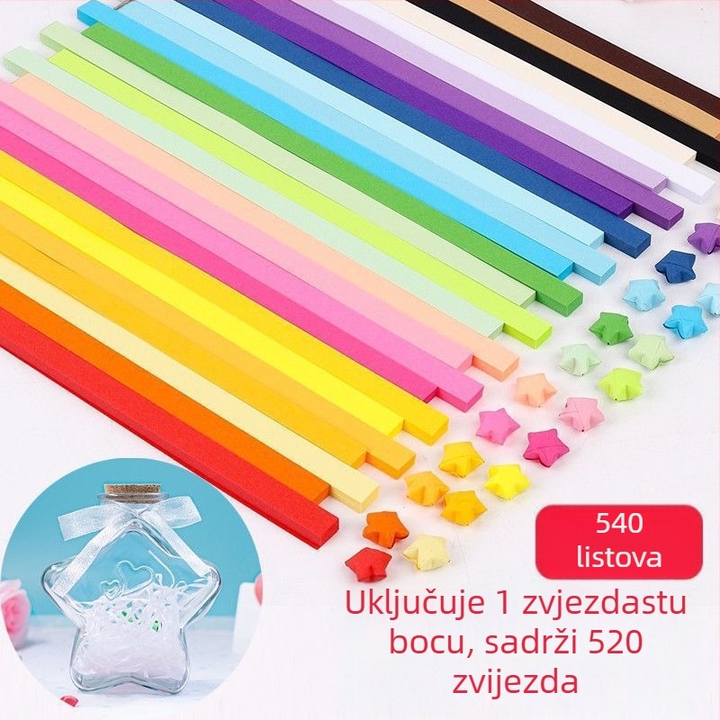 Origami zvjezdice u staklenu bočicu – Gradijentne zvjezdane trake, jednostavan i moderan stil, poklon za rođendan, za razrednog kolegu, Božić