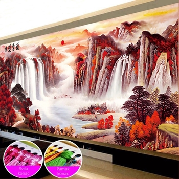 Set za križni šav – krajolik, pamukna tkanina, Mona Lisa