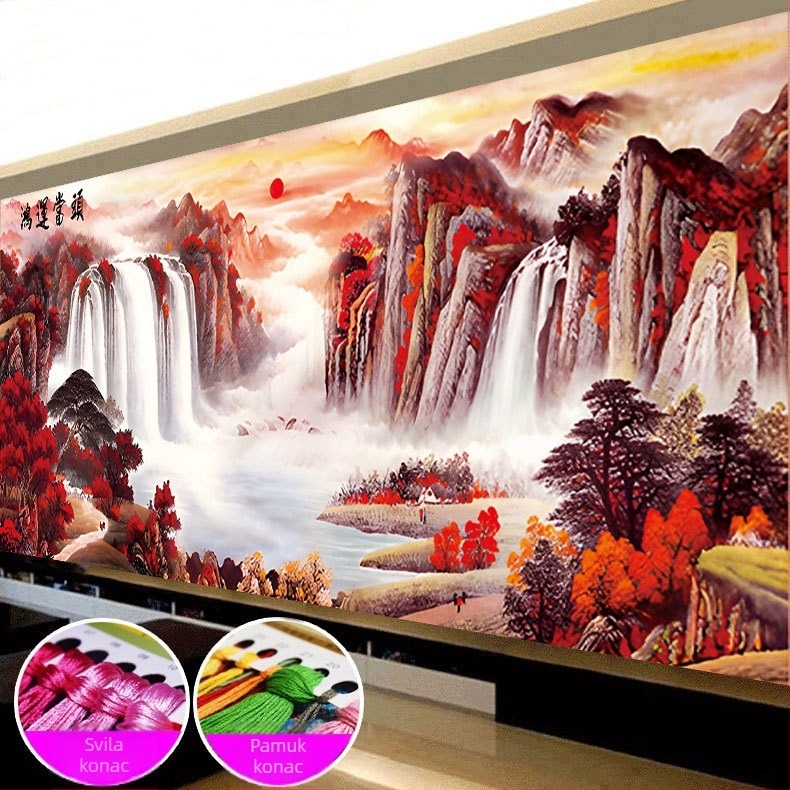 Set za križni šav – krajolik, pamukna tkanina, Mona Lisa