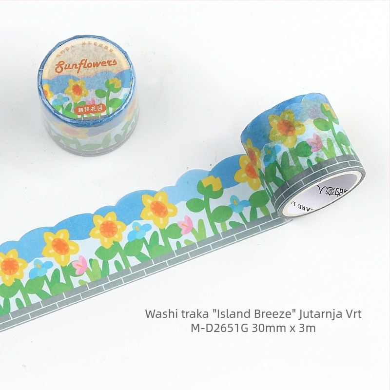 Letter of Lovers washi traka - Sea Breeze Island Drift Series, duljina 3 m, širina 30 mm, debljina 0,04 mm