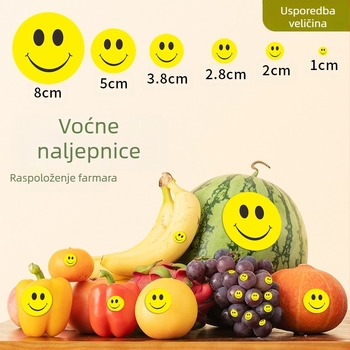 Velika slatka samoljepljiva naljepnica s karikaturnim licem – dekorativna naljepnica za aktivnosti i nagrade