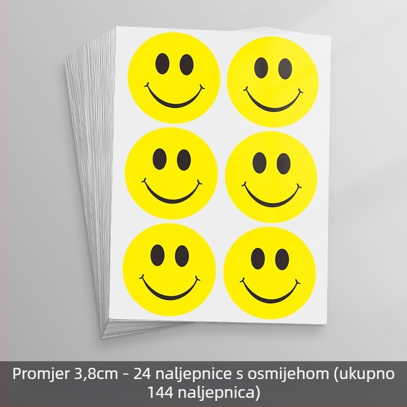 Velika slatka samoljepljiva naljepnica s karikaturnim licem – dekorativna naljepnica za aktivnosti i nagrade