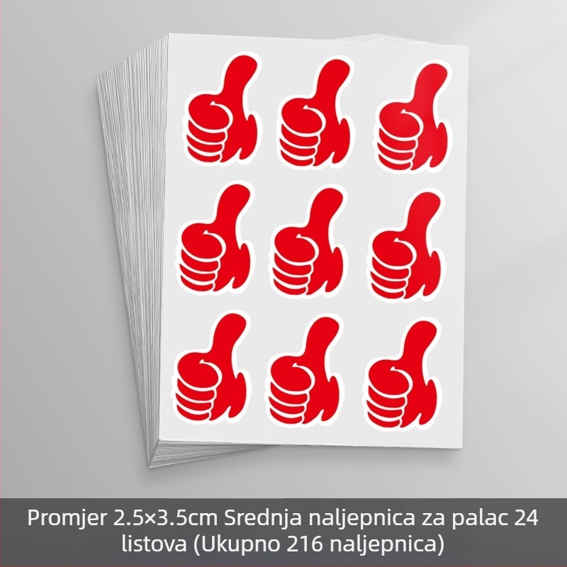 Velika slatka samoljepljiva naljepnica s karikaturnim licem – dekorativna naljepnica za aktivnosti i nagrade