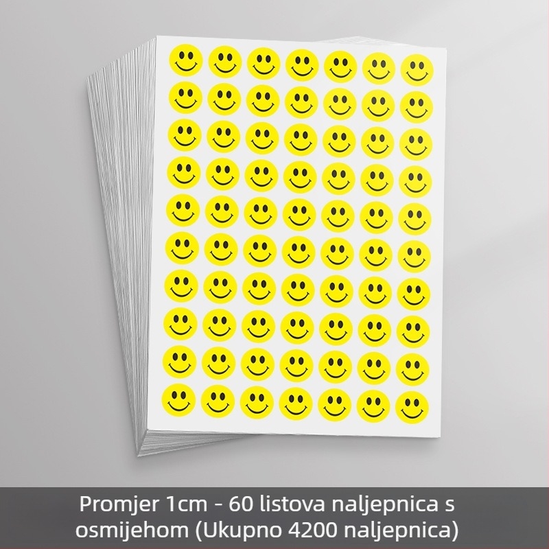 Velika slatka samoljepljiva naljepnica s karikaturnim licem – dekorativna naljepnica za aktivnosti i nagrade