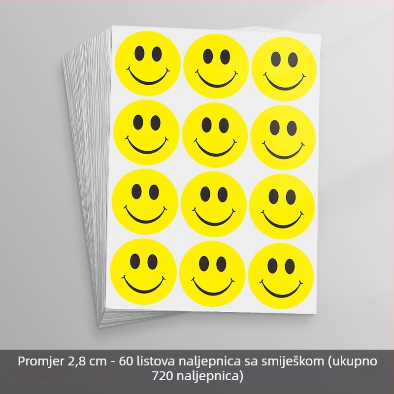 Velika slatka samoljepljiva naljepnica s karikaturnim licem – dekorativna naljepnica za aktivnosti i nagrade